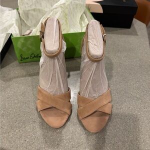 Sam Edelman Tan Heeled Sandals with Ankle Strap